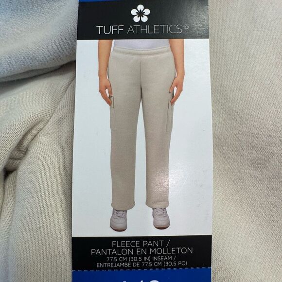 Womens Cream Cargo sweat Pants - Picture 3 of 5